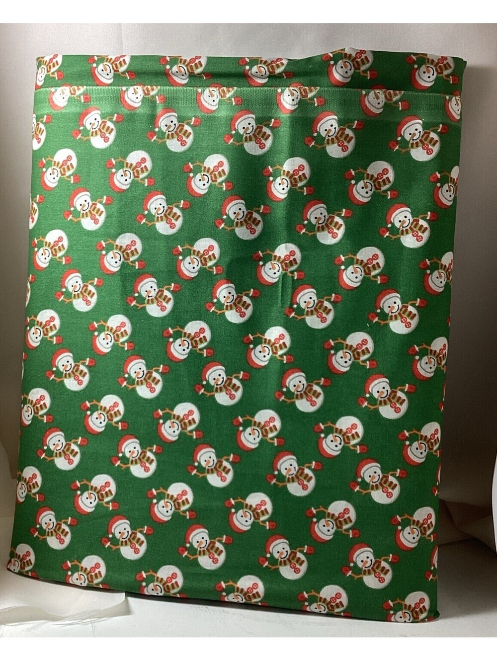 3 Yds Snowman’s With Green Background Fabric